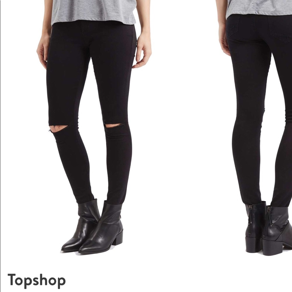 Topshop Moto Leigh ripped skinny jean W28 L30